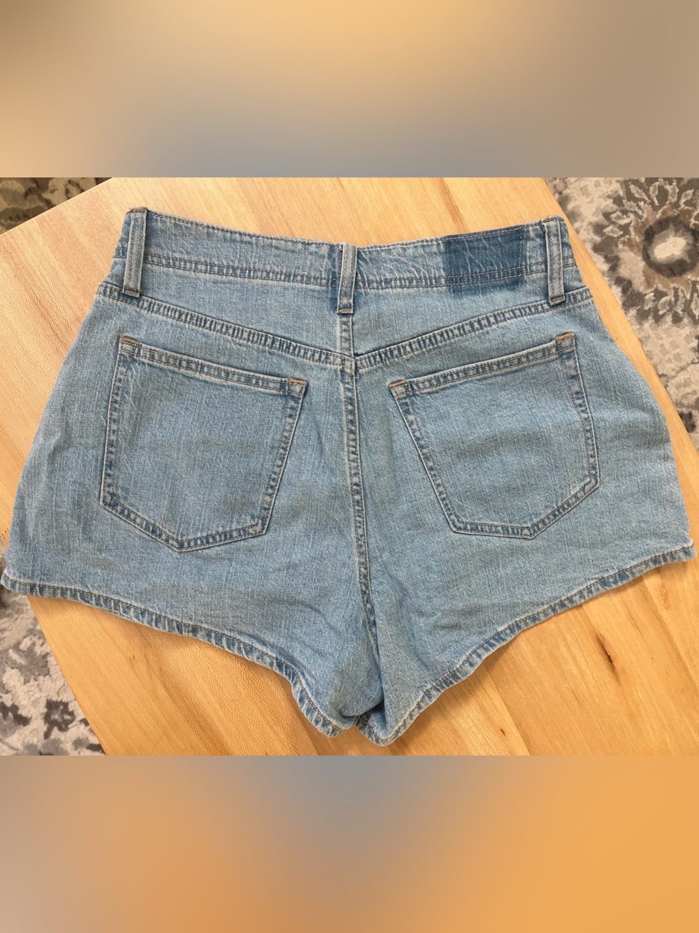 Abercrombie & Fitch Linen Blend High Waist Jean Shorts - Picture 7 of 7